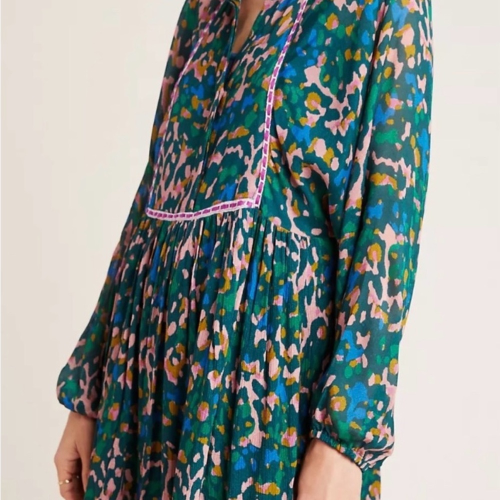 Anthropologie animal print woven dress